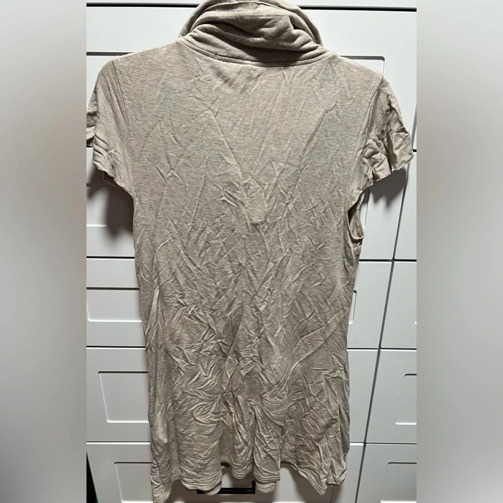 Kensie Gray Short Cap Sleeve Casual Pocketed Sweatshirt Dress (D1)